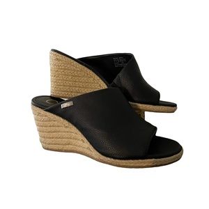 Calvin Klein Womens Beanka Espadrille Wedge Sandels Size 8 Black